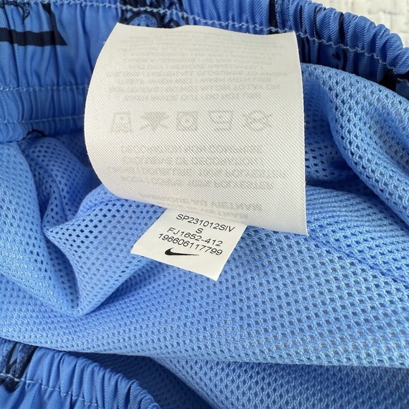 Nike Sportswear Men's Club Woven Track Shorts Nylon Shiny Blue Print Sz S Rare - Picture 8 of 10